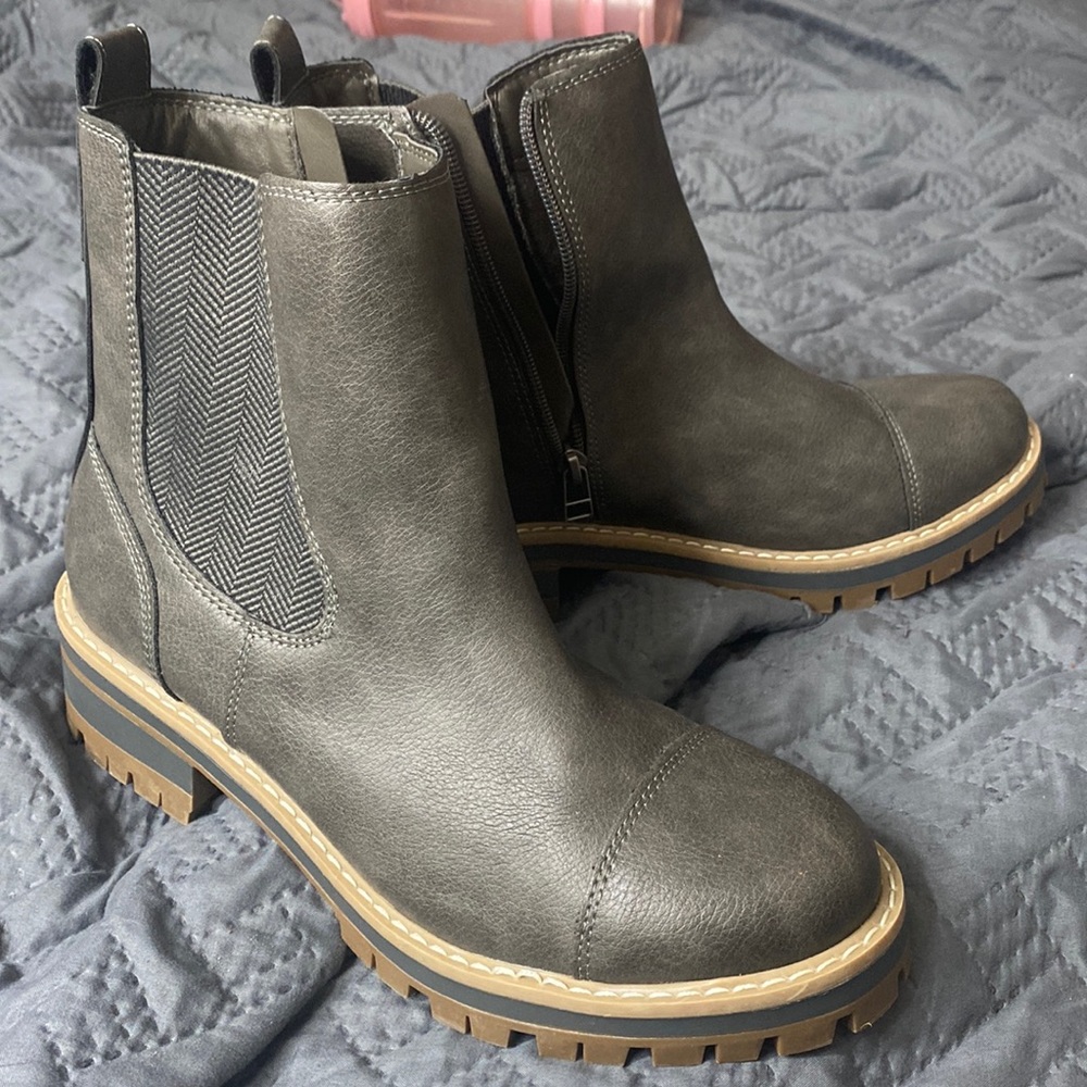 Gray booties